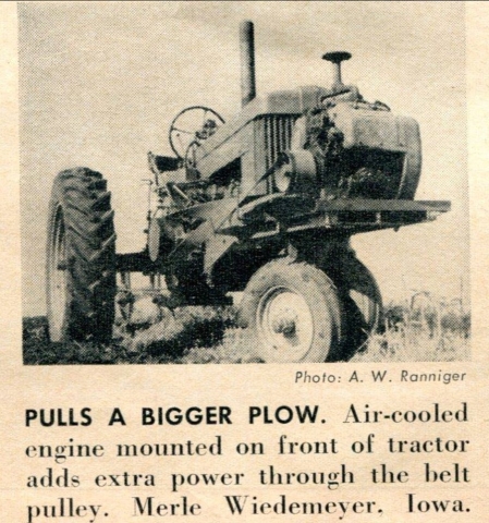 Air-cooled engine used to pull a bigger plow