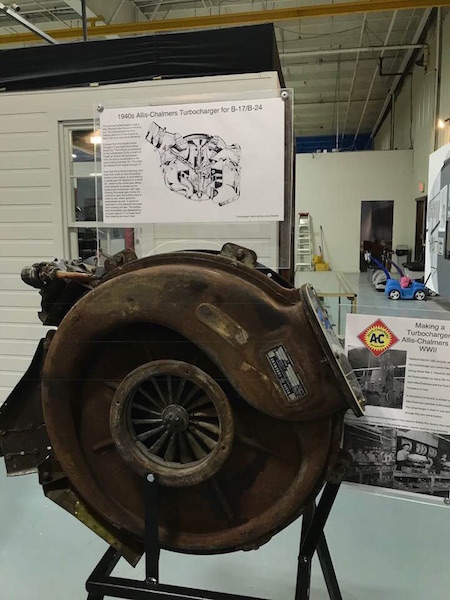 AC turbocharger as used on B17 and B24 bombers displayed at Liberal Ks museum